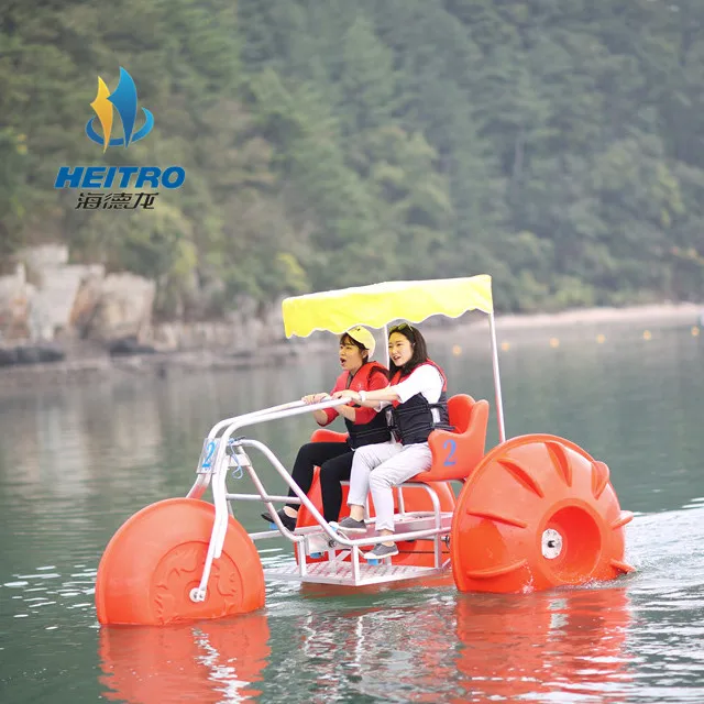 

Водный велосипед с педалями и 3 большими колесами для водных видов спорта, морской велосипед