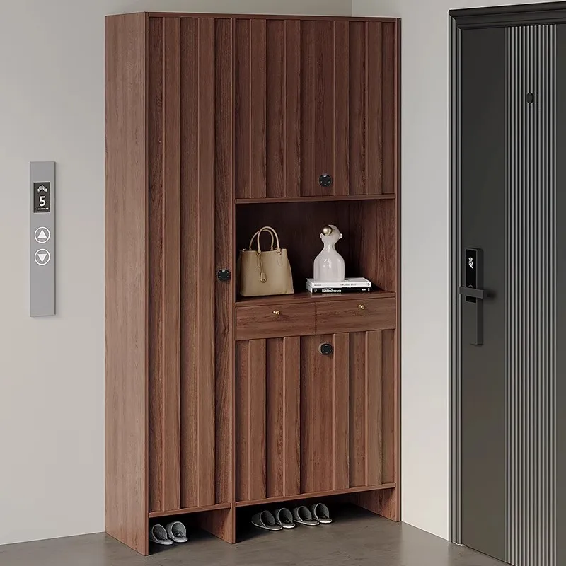 

Outside the door corridor with lock shoe cabinet, home door corridor solid wood cabinet with lock storage integrated