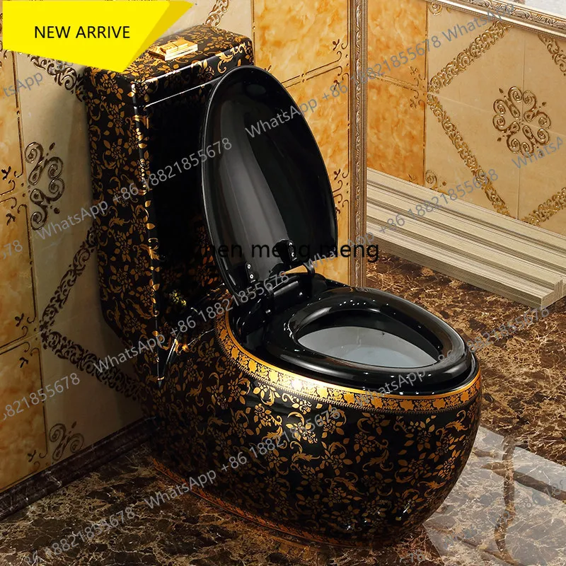 

G153 European neoclassical gold toilet household creative personalized toilet water saving color toilet