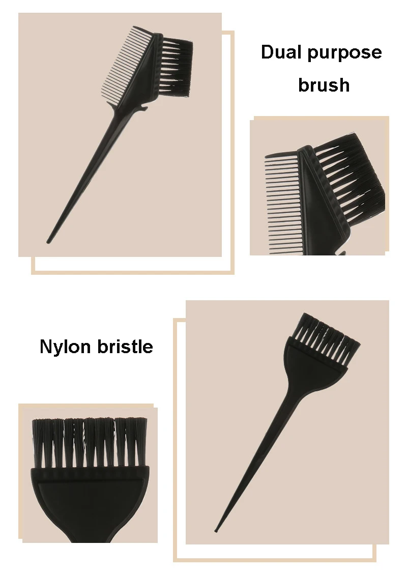 Haarfarbe Farbe Pinsel Schüssel Set mit Ohr Kappen Mischstab Haar Tönung Sterben Färben Applikator Pinsel Friseur Stil Zubehör – Detail 5