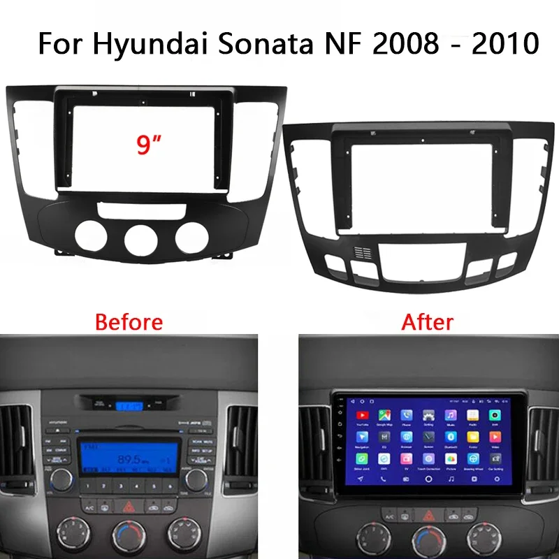 

9-дюймовая рамка для автомобильного радиоприемника для HYUNDAI SONATA NF 2008 2009 2010, авто стерео, держатель центральной консоли, лицевая панель, лицевая панель
