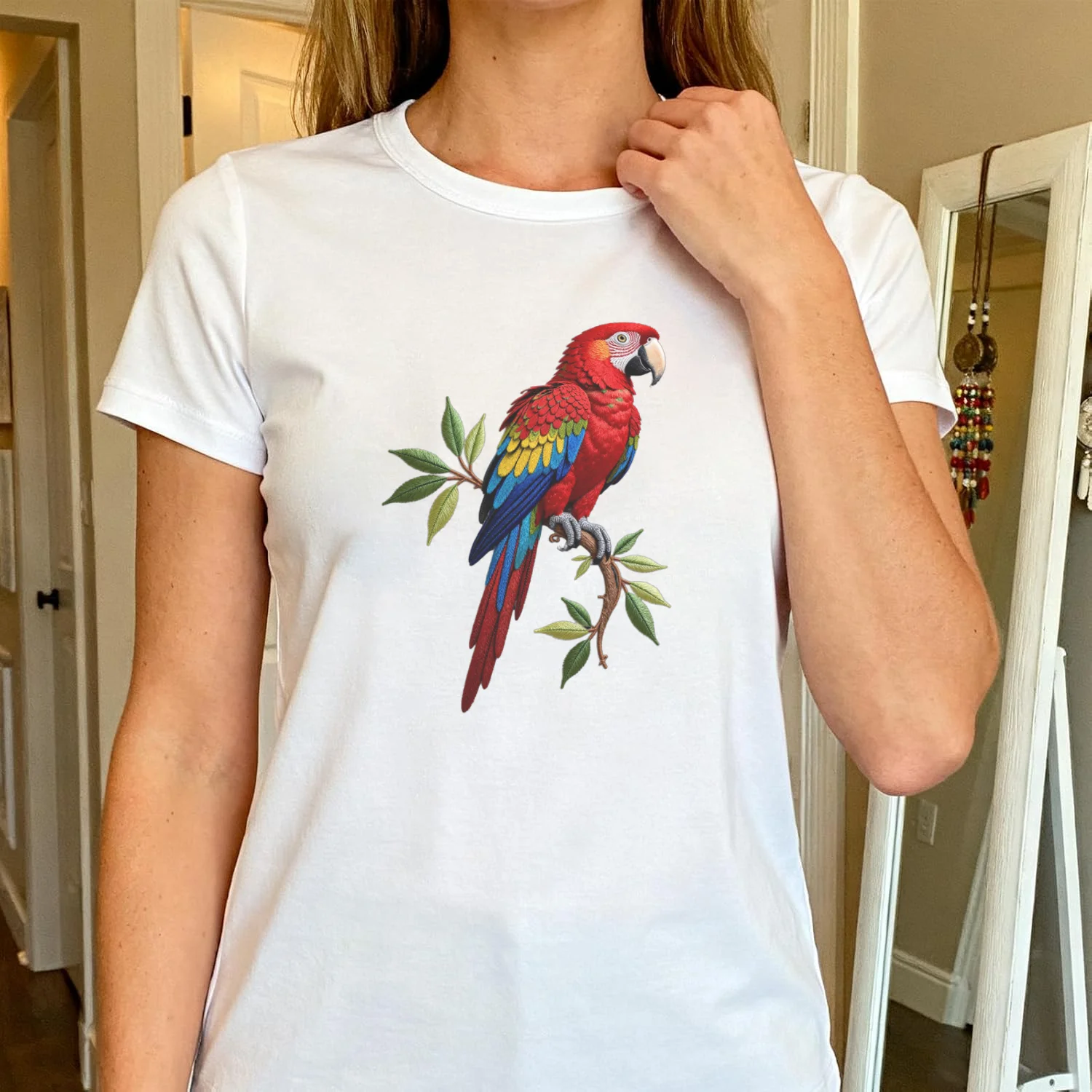 

8Pcs Parrot-Themed Imitation Embroidery Transfer Stickers, Dtf Heat Transfer Stickers, Iron-On Transfer Stickers, Washable Heat Transfer Decals, Parrot-Themed DIY Decorative Stickers