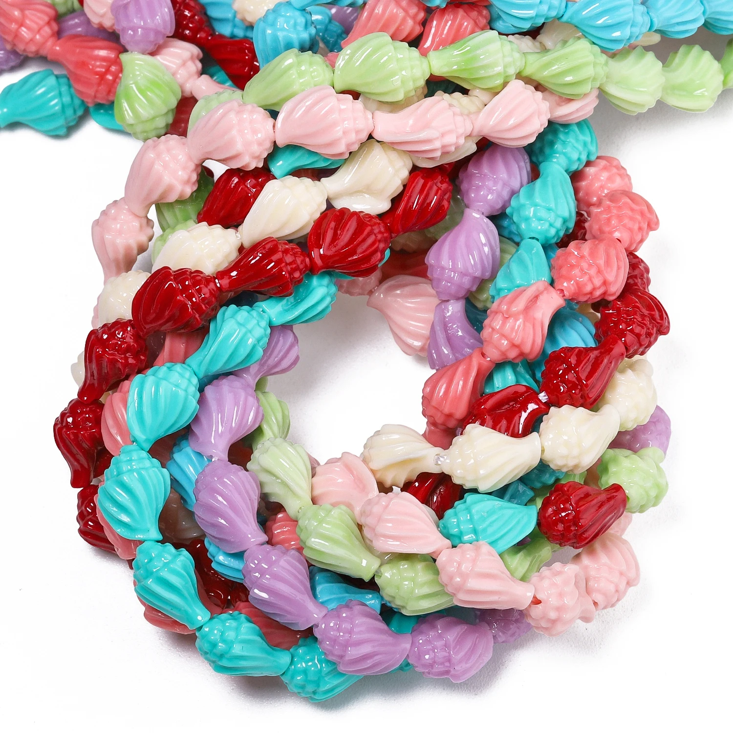 Multicolor Small Conch Shape Beads 9x12mm Shell Powder Beads for Jewelry Making Handmade DIY Pendant Clothing Accessories