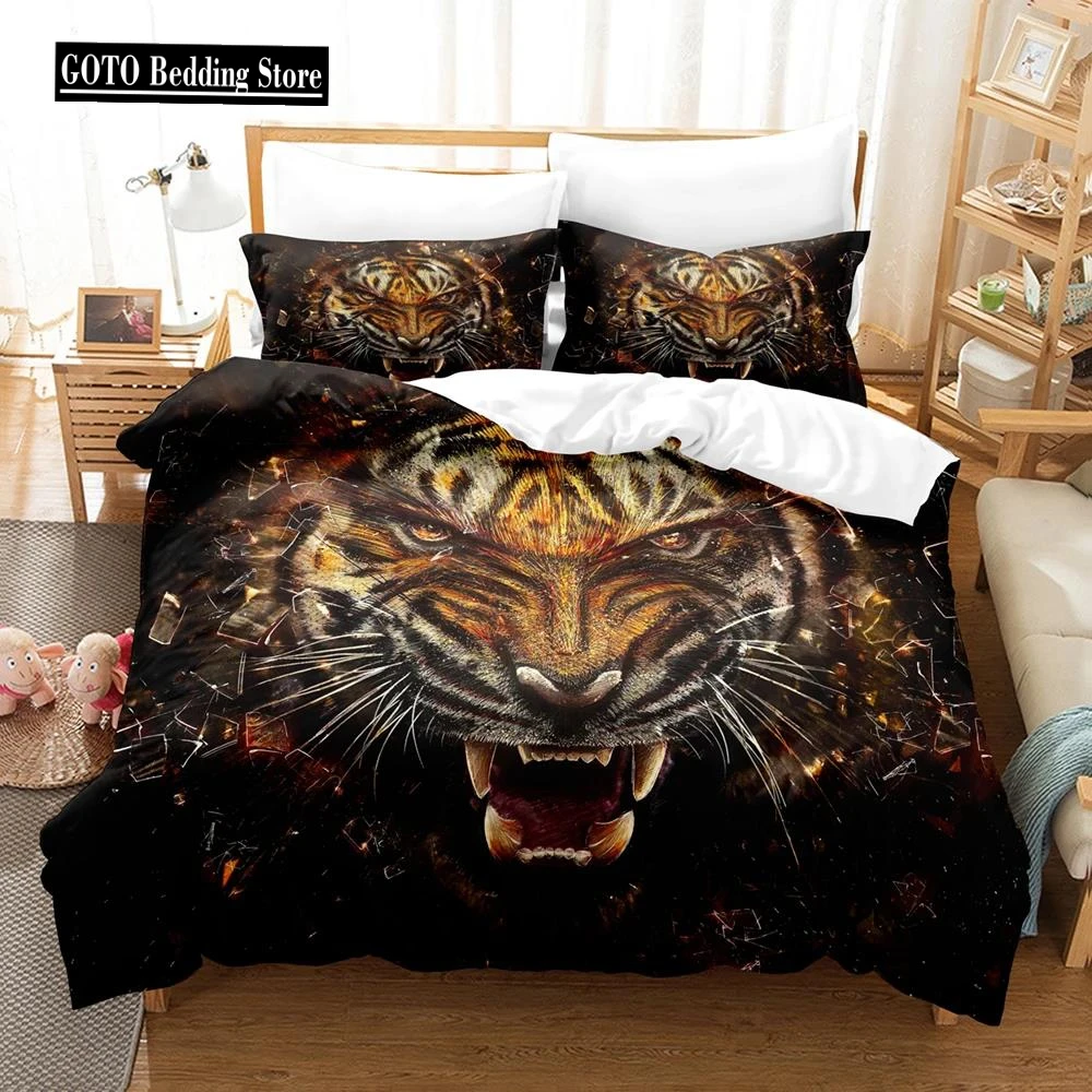 

3D Tiger Bedding Set Adults Dropship Duvet Cover Set Kids,twin Full Queen King Bedroom Bed Cover Sets Luxury Housse De Couette