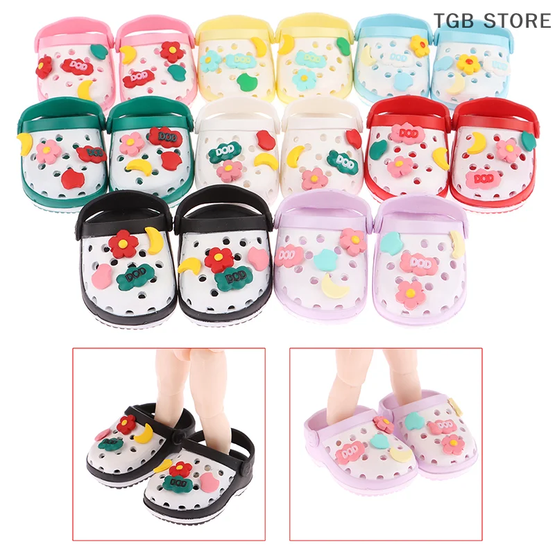 Dolls Shoes Cute Mini Hole Sandals Mixed Color Beach Shoes Doll Accessories Doll Dress Up Toys