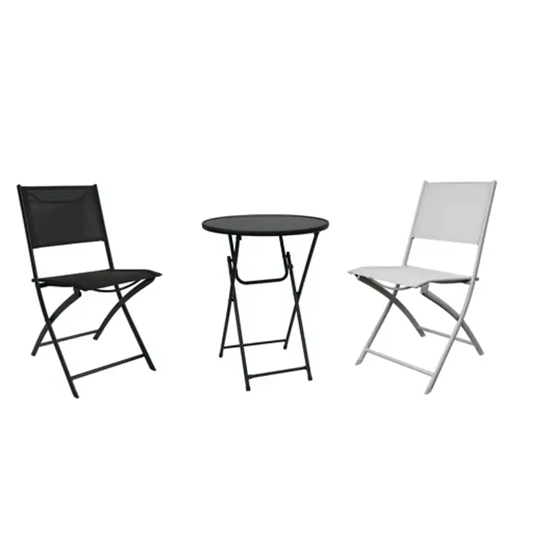 19 Inch Round Folding Bar Table Black Metal Frame Glass Top High Bistro Cocktail Stand for Banquet Cafe Home Party Furniture