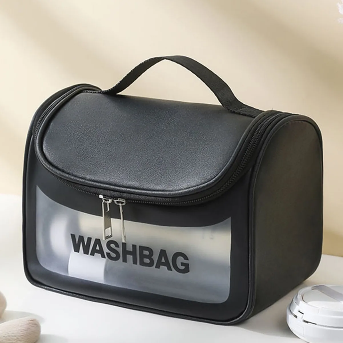 Tragbare Reise-Multifunktions-Kosmetiktaschen für Damen, Kulturbeutel, wasserdichte Schwimmtasche, Make-up-Aufbewahrungstasche, großes Fassungsvermögen – Detail 6
