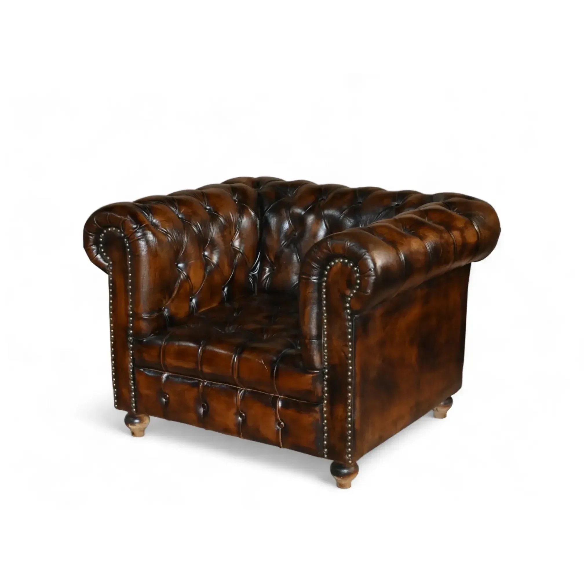 シングルダブルシートブラウンレザーソファリビングルームアパートメントモール