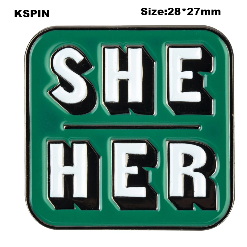 Pronouns Enamel Pins THEY THEM  SHE HER HE HIM Lapel Pins Badges Brooches