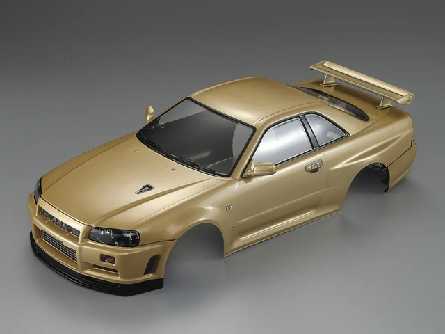 1/10 gtr GT-RスカイラインBNR34 rc pcドリフトボディシェル完全な
