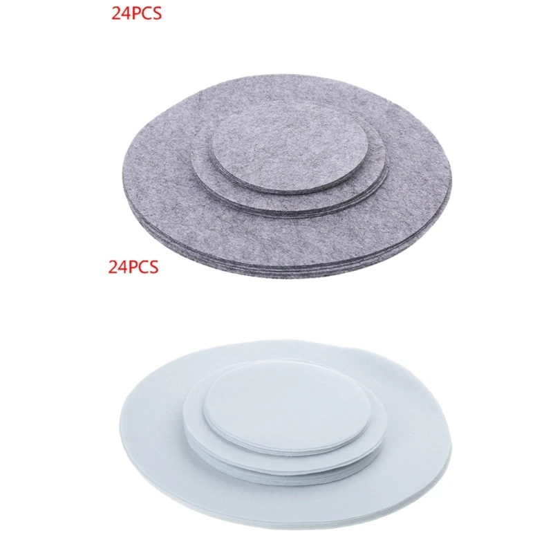 Set of 24 Soft Felt Plate Dividers 3 Sizes Pan Separator Pads Cookware Bakeware