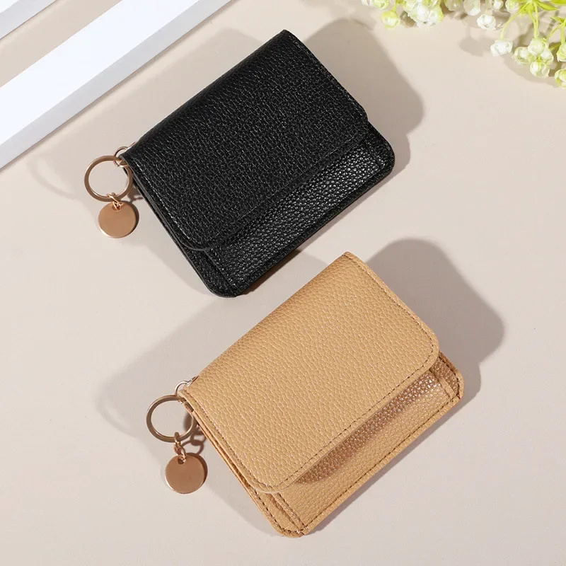 Dompet Lucu Baru untuk Wanita, Dompet Kecil dengan Kancing untuk Kartu Kredit, Dompet Koin Kulit PU untuk Wanita, Dompet Pendek untuk Wanita