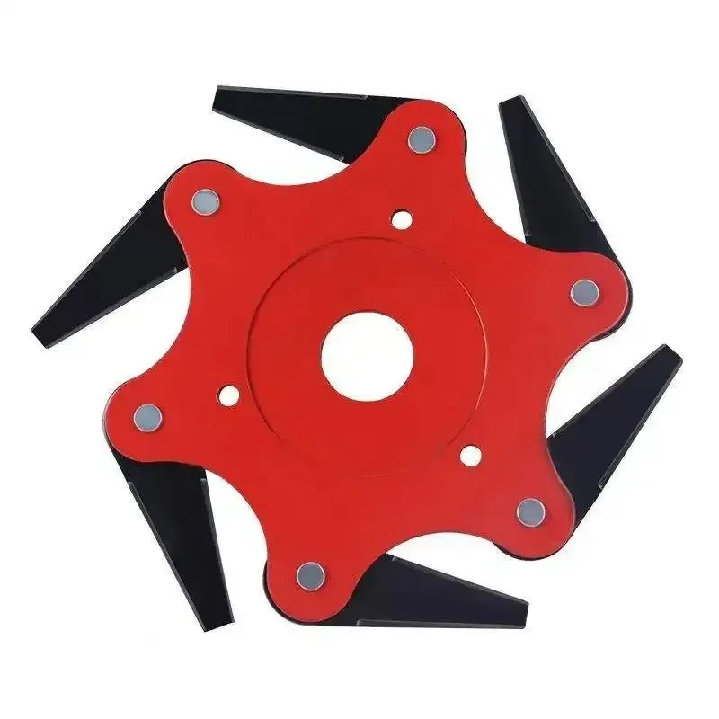 New Lawn Mower Blade 6-Leaf Cutter Head, Manganese Steel Weed Trimmer Replacement Rotating Cutting Disc