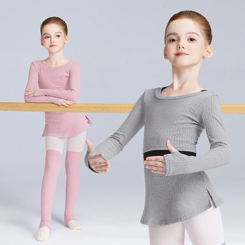 Girls Ballet Outfits Ballet Suit Sets for Girls Ballet Tops and Culottes Sets Ballet Jacket Kids Dance Coat Tops and Shorts