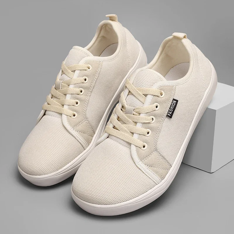 

ELUVA Barefoot Shoes for Men Wide Toe Box Minimalist Sports Shoes Zero Drop Sole Non Slip Walking Sneakers Canvas Board Shoes