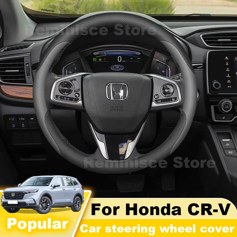 Leather Car Steering Wheel Cover For Honda CR-V CR V CRV 5th 6th gen 2016-2023 2024 2025 2026 Steering Wheel Cover Accessories