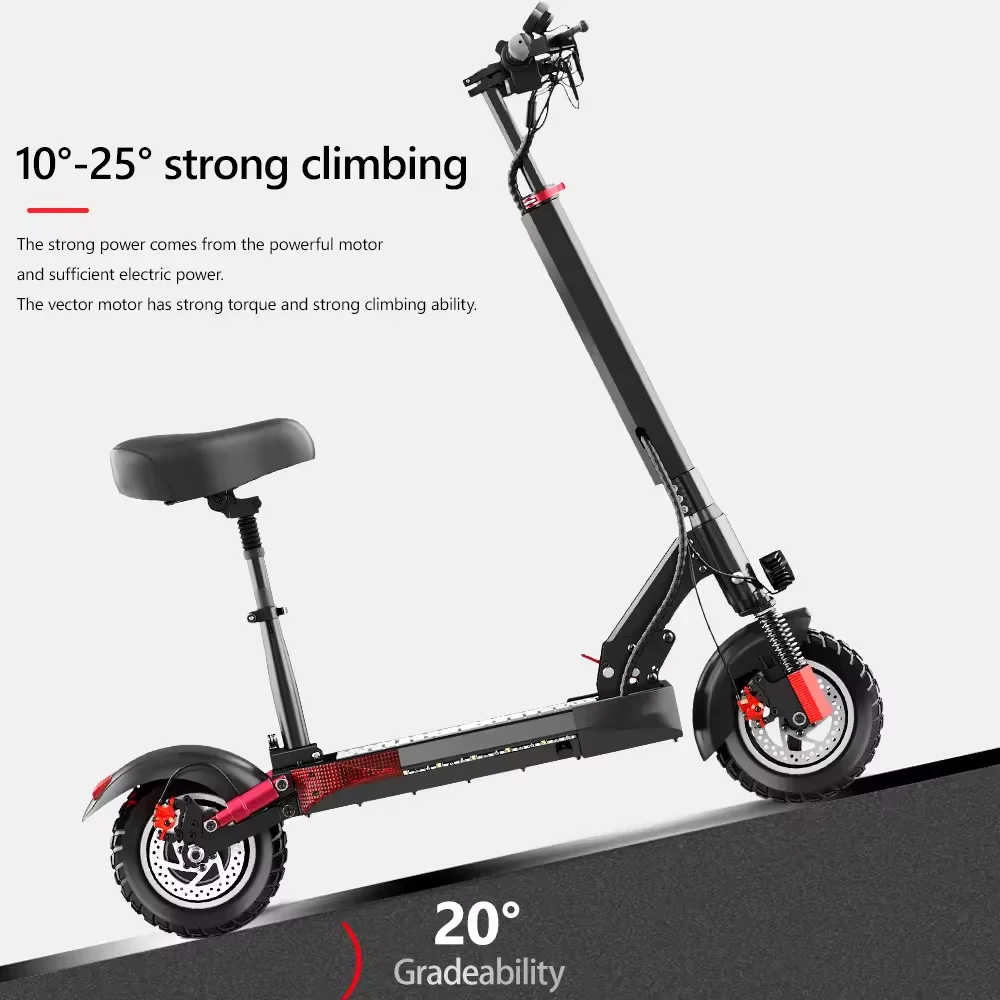 Trottinette Électrique Pliable avec Siège pour Adulte, Moteur de 800W, Autonomie de 34Miles, Vitesse Maximale de 31MPH, Pneus Tout-Terrain de 10 Pouces