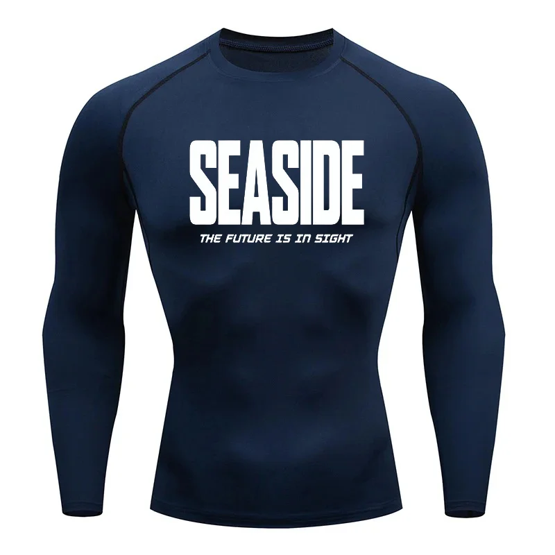 เสื้อยืดรัดรูปผู้ชาย เสื้อคอมเพรสชั่นสำหรับวิ่ง เสื้อยืดออกกำลังกาย ฟิตเนส วิ่งจ๊อกกิ้ง แขนยาว เสื้อลำลองผู้ชาย