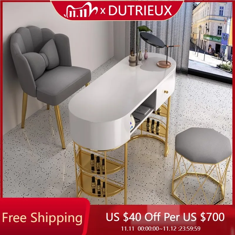 

Mesa Стол для макияжа ногтей Минималистичный Высокое качество Простой белый маникюрный стол Органайзер Дизайн Nagel Tisch Мебель для маникюрного салона