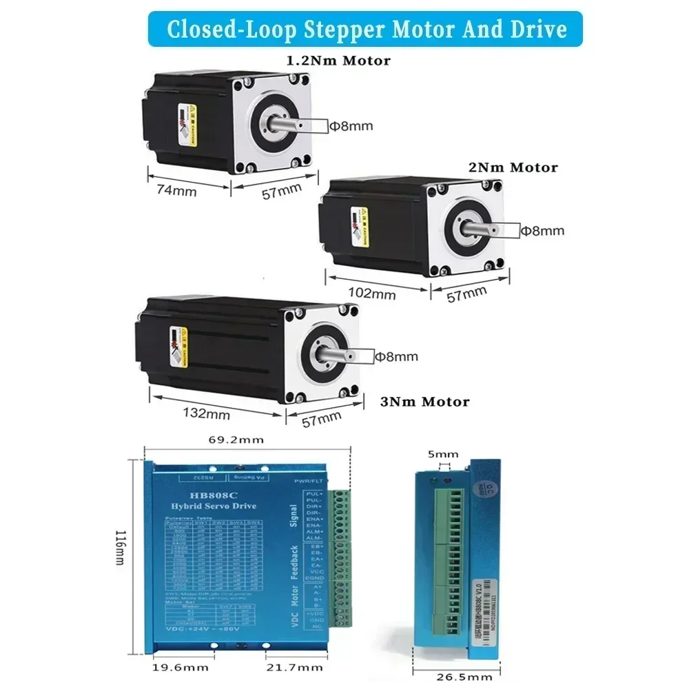 Linear Guide Rail Optical Axis Slide Table SFU1605 100mm-300mm Stroke NEMA23 57mm Open-loop 0r Closed-loop Integrated Motor Set