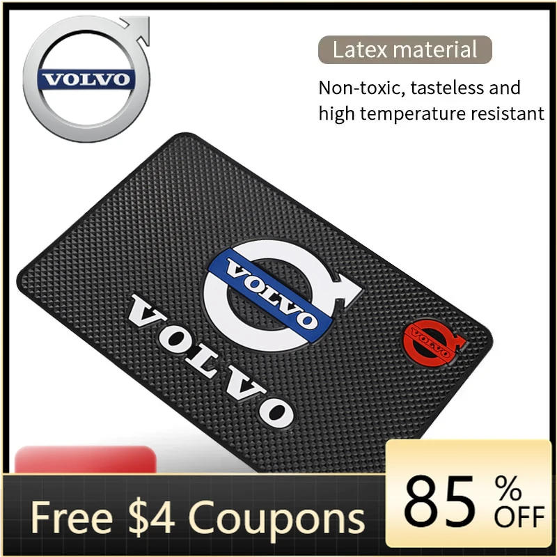 

Emblems 2026 New For Volvo PVC Car Dashboard Anti Slip Mat Silicone Pad For Volvo Rdesign Polestar AWD V50 S60 XC60 S40 XC40 XC9