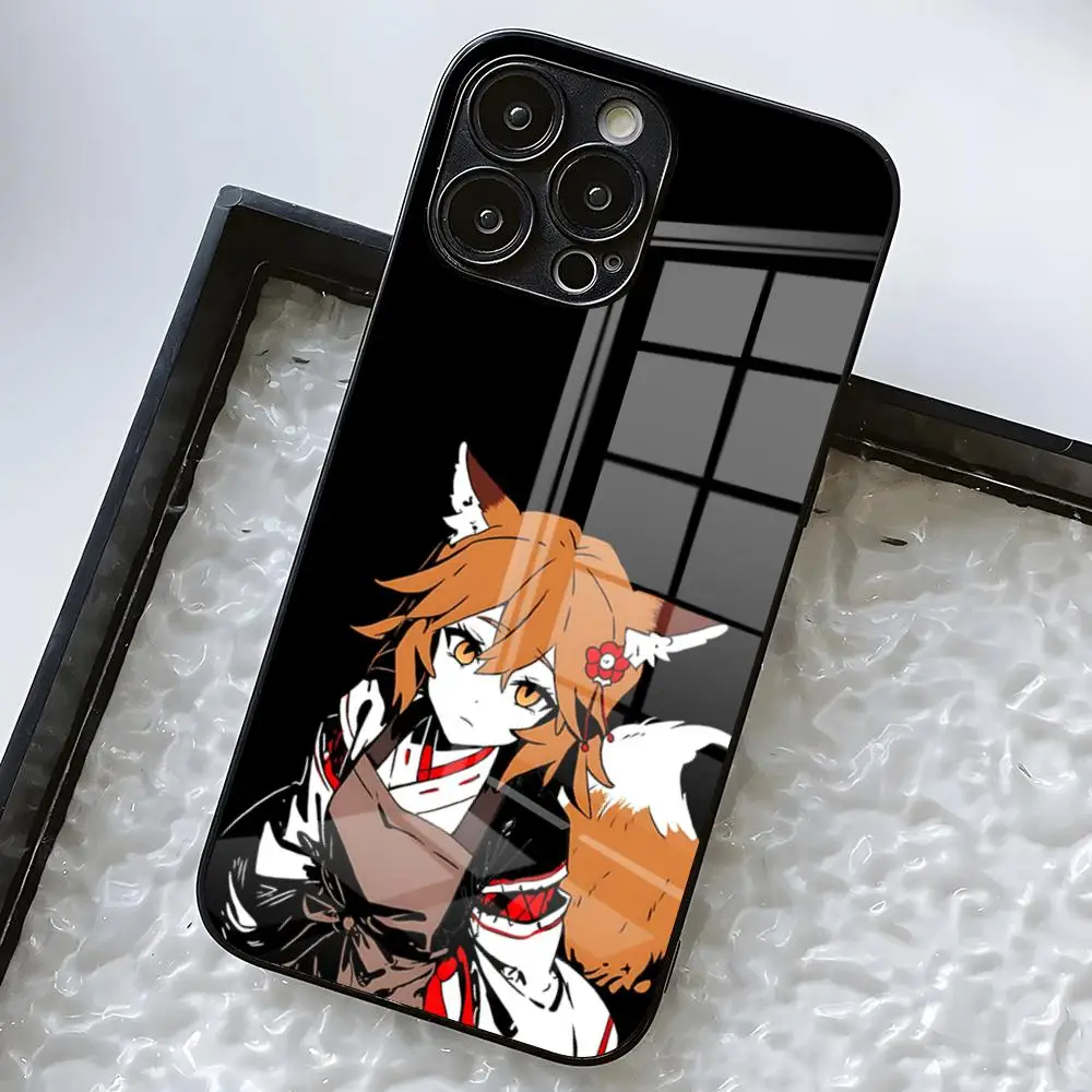 Die hilfreiche Fuchs-Senko-San-Handyhülle für iPhone 17 Pro Max, 17e, 16, 15, 14 Pro Max, 13, 11 Plus – Glasabdeckung