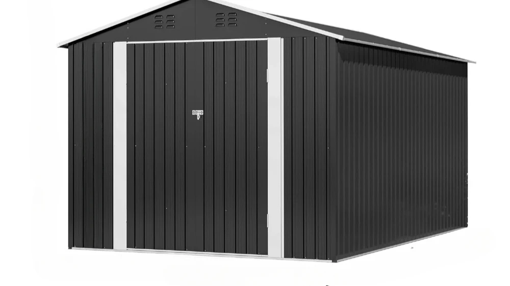 8 X 12 FT Outdoor Storage Shed, Metal Garden Shed with With Updated Frame Structure