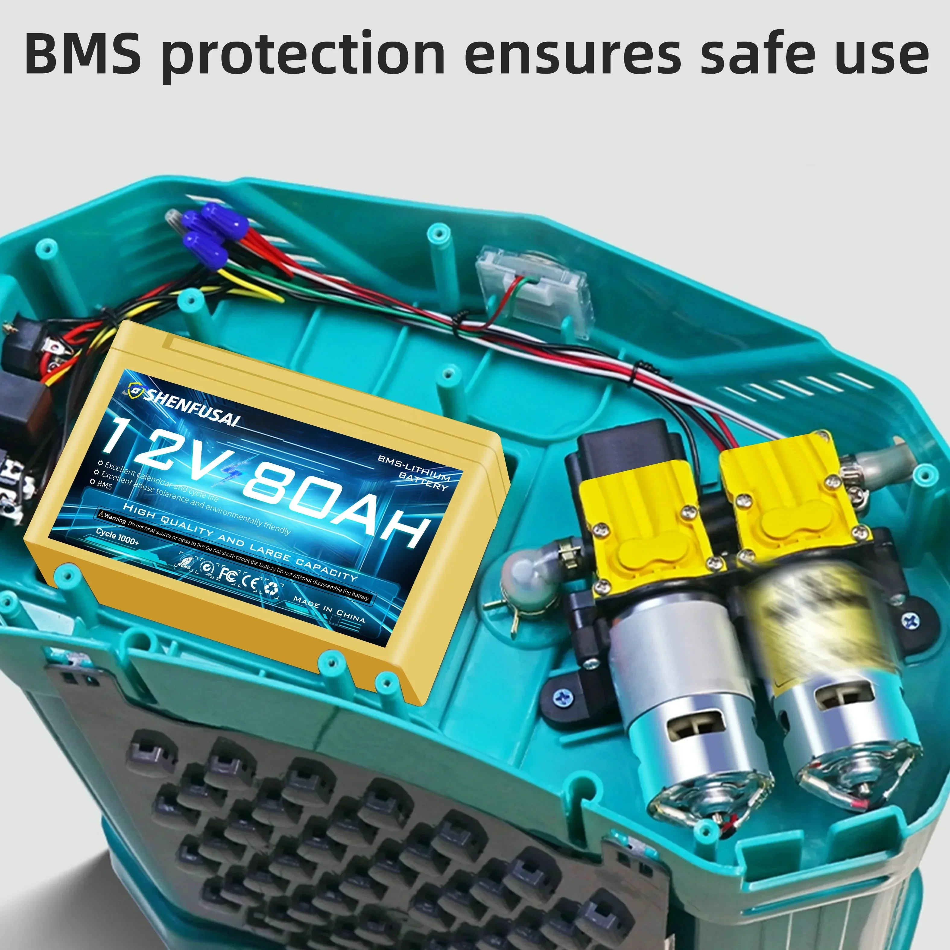 18650 12V 80Ah Li Ion Battery Upgraded Lithium Battery Pack  Built-in BMS 30A High Current For solar cell 100Ah/80Ah