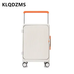 KLQDZMS-Equipaje de viaje para llevar, Maleta de 20 pulgadas con marco de aluminio, con Apertura frontal de 25 pulgadas, para ordenador portátil, Maleta de carga USB