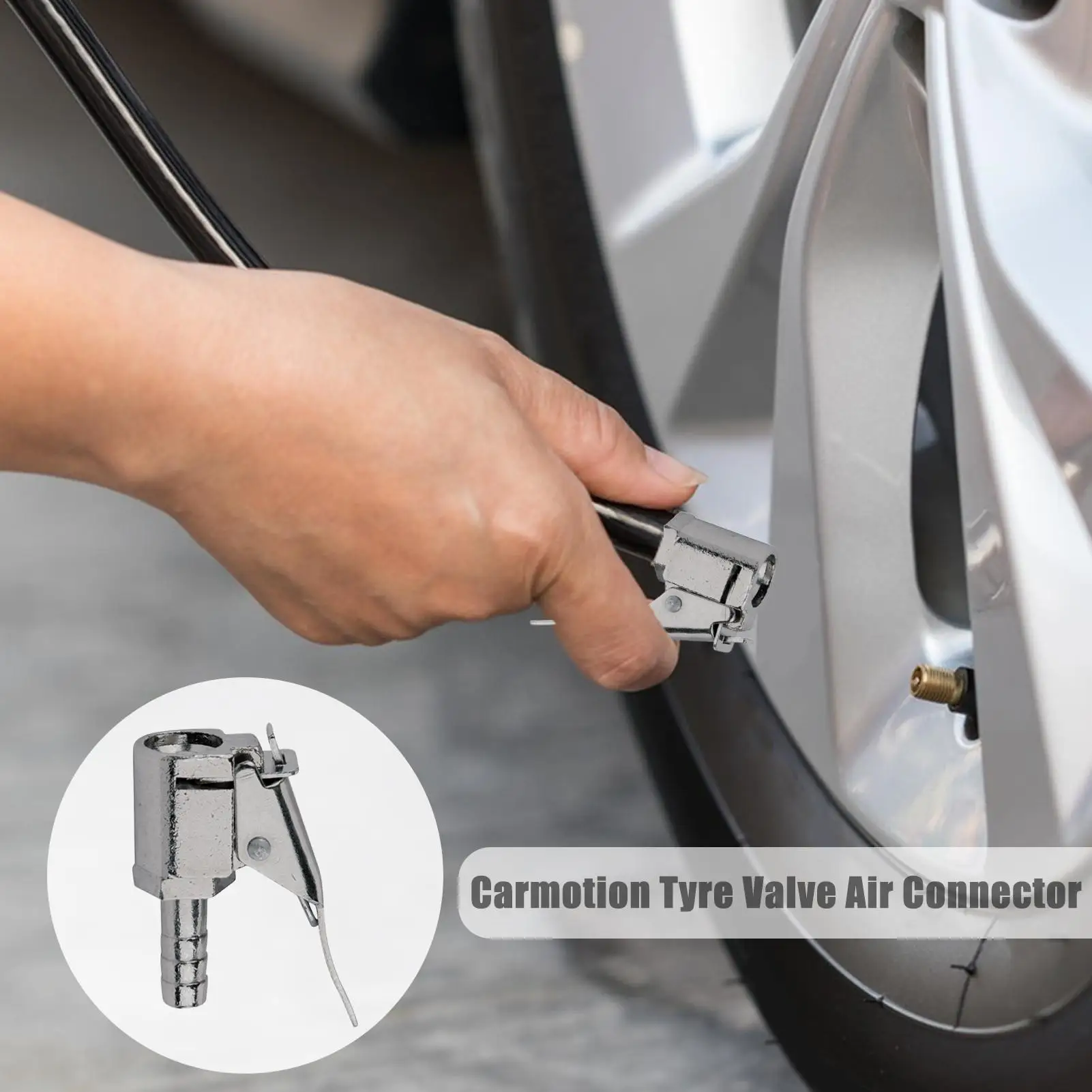 Car Air Pump Thread Nozzle Adapter 8MM Tyre Wheel Tire Air Chuck Inflator Pump Valve Clip Clamp Connector Adapter