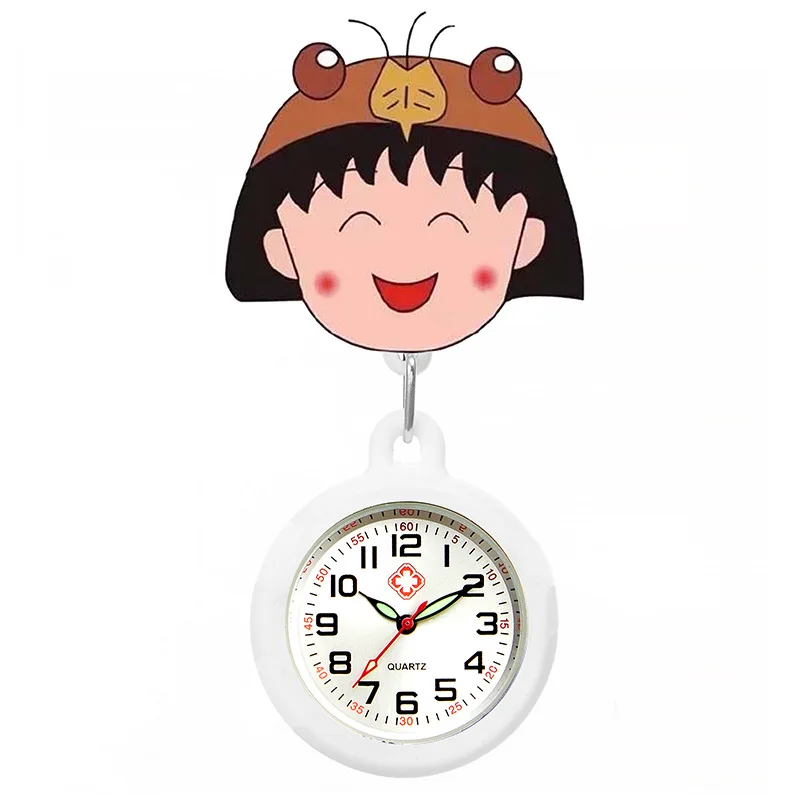 Huabakola Retractable Nurse's Watch Pocket Pocket Watch Cute Cartoon Chest Watch Doctor Watch Pocket Watch Luminous Women's