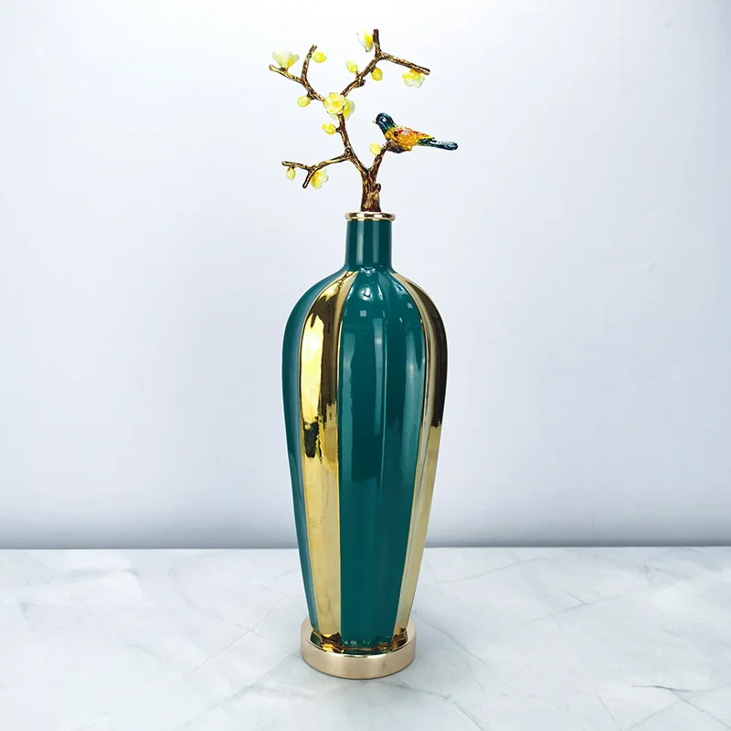 DSA new Chinese entrance vase ornament high-end atmospheric home jewelry living room wine cabinet high-end light luxury