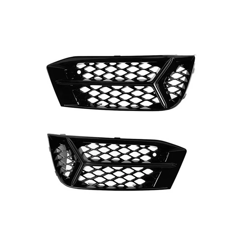 2PCS Honeycomb Fog Light Grille Barbecue Cover Fog Light Cover Front Mesh Honeycomb Car Parts Accessories For  A3 2017-2020