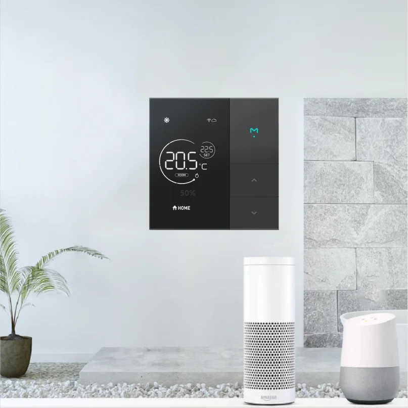 Smart WiFi Termostato para caldeira a gás, controlador de temperatura preto, piso radiante, AC, compatível com Mijia Mi Home App