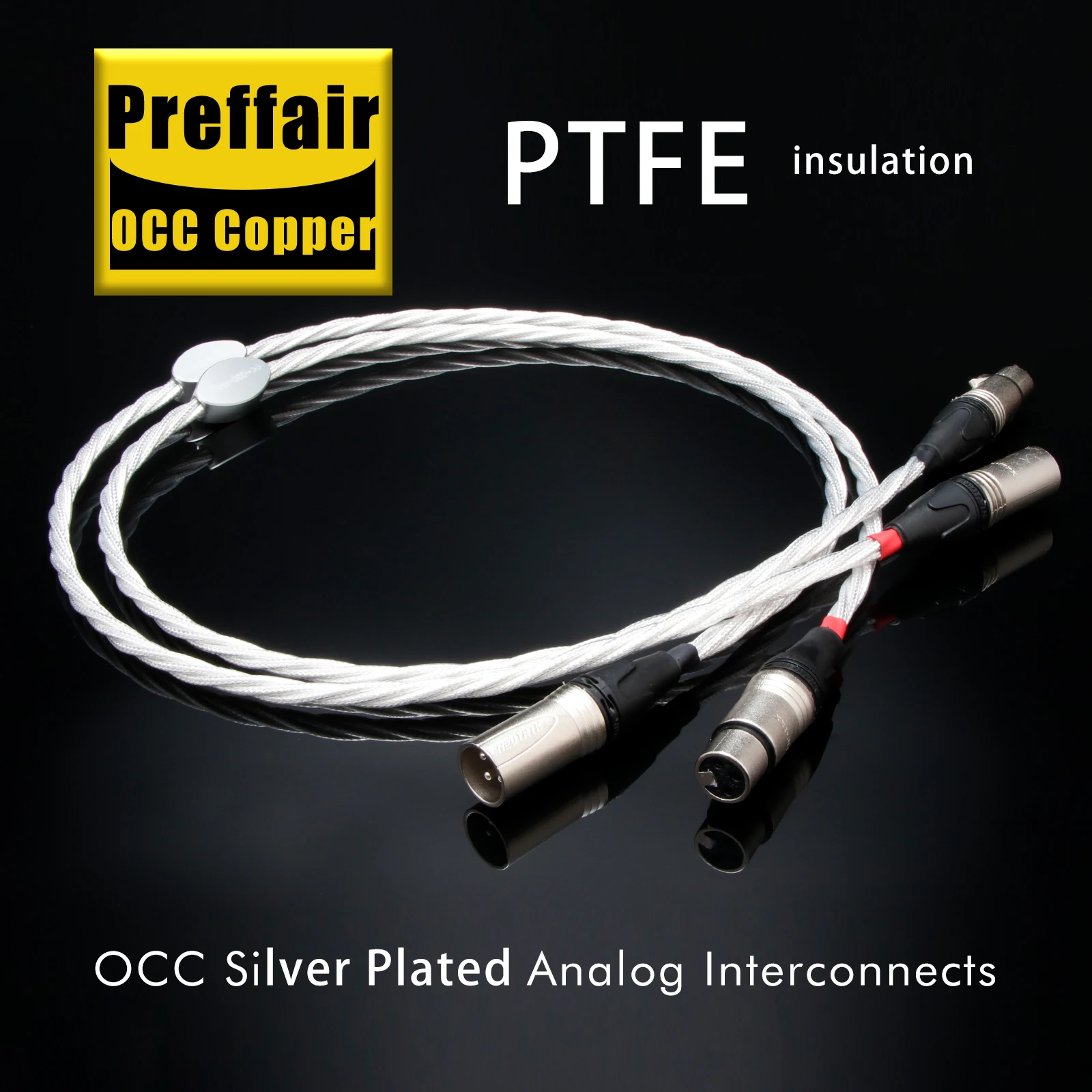 

Preffair 5N OCC посеребренный 3-контактный XLR сбалансированный аудиокабель HiFi аналоговые провода для усилителей, ЦАП, телевизоров, DVD-плееров - 1 пара