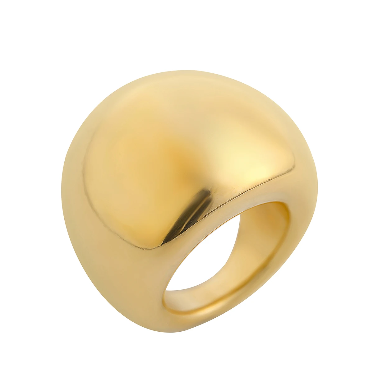 KunJoe Exaggerate Big Round Geometric Rings for Women Punk Retro Gold Color Acrylic CCB Finger Ring Trend Party Wedding Jewelry