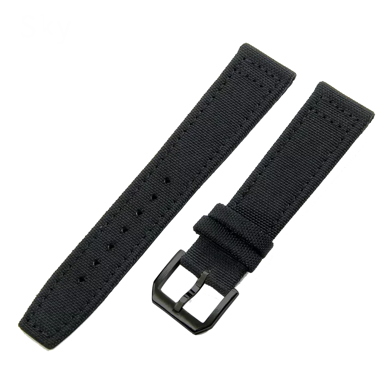 For IWC Engineer Nylon Watch Strap Waterproof Canvas Fold Buckle Cowhide Underskin Army Green Blue Black 20 21 22mm Watchbands