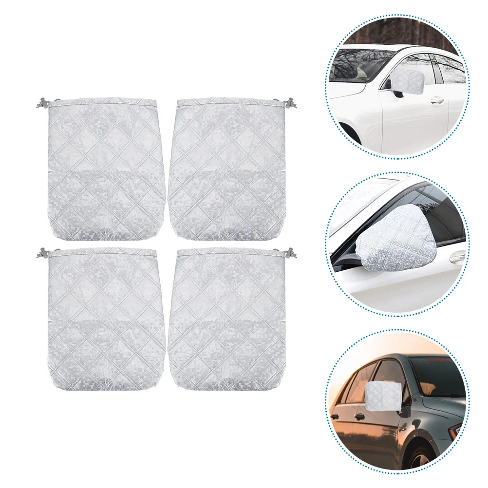 

4 Pcs Mirror Protection Car Covers for Scratches Convenient Guard Summer Snowproof Shield Useful Rearview Aluminum Film