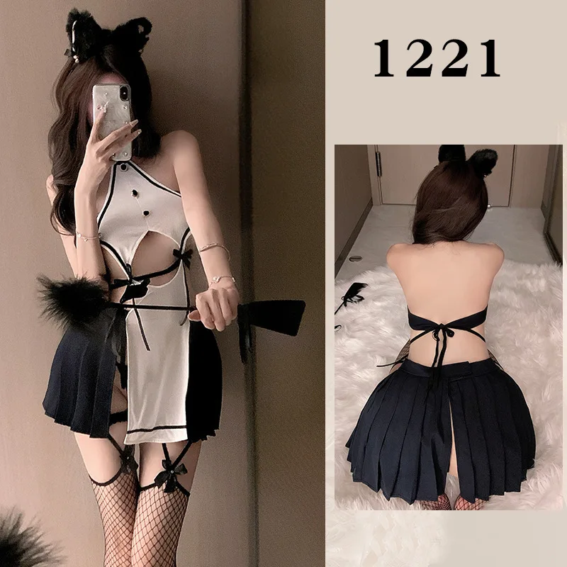 

Wild Twilight Hollow-Out сексуальное чистое желание Cheongsam страстное искушение ролевой эротический наряд нет необходимости снять эротические пижамы