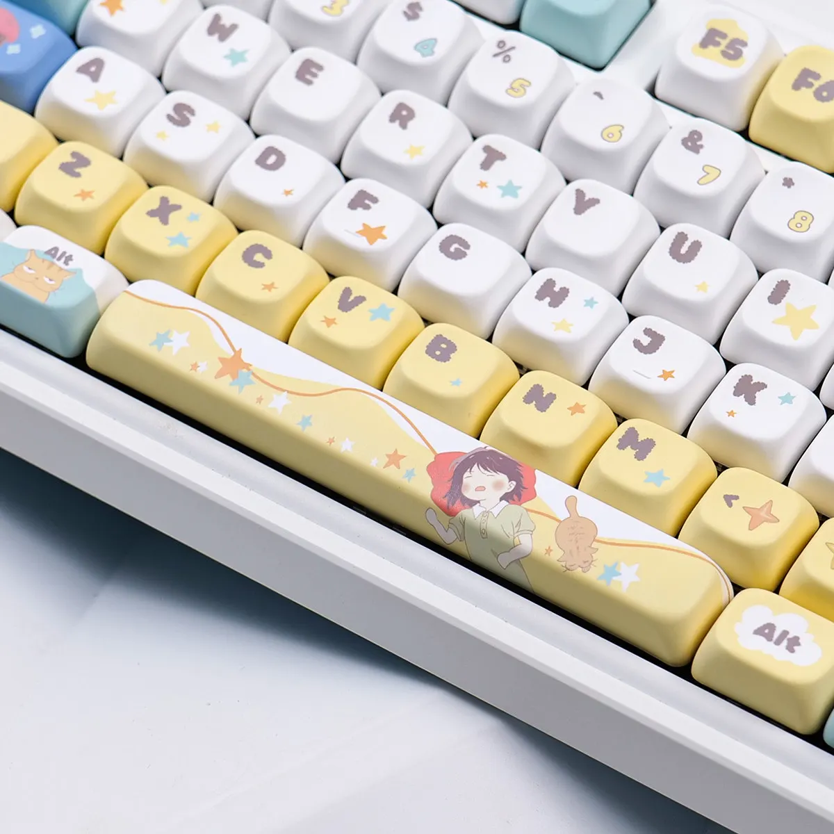 140 Keys Jumps and Loafers Mitsumi Iwakura Keycaps Cherry Moa Profile Cute High Value Gradual Change Keycaps Mechanical Keyboard