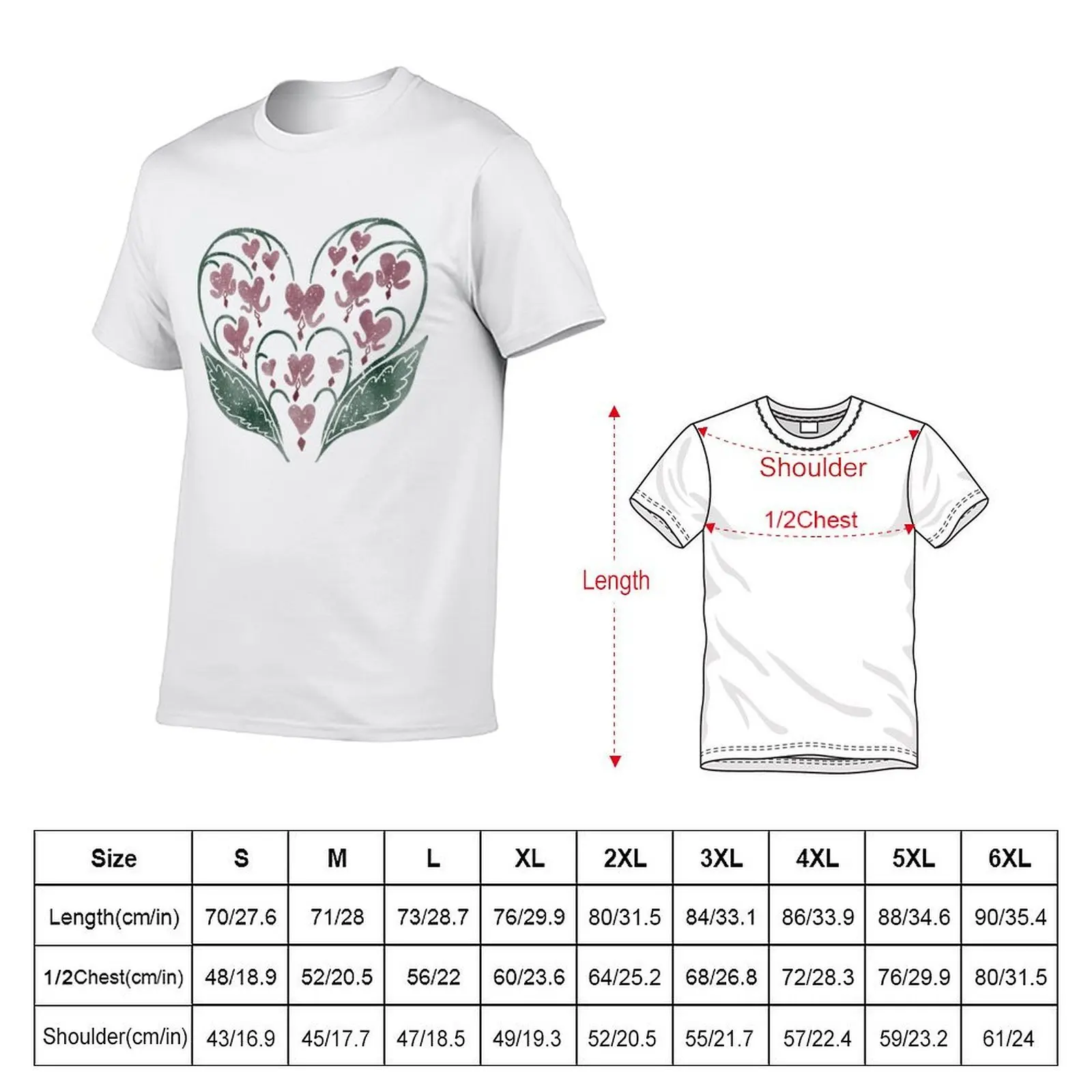 Bleeding Heart Flowers, Spring Flower T-Shirt custom t shirt luxury designer black t shirts for men