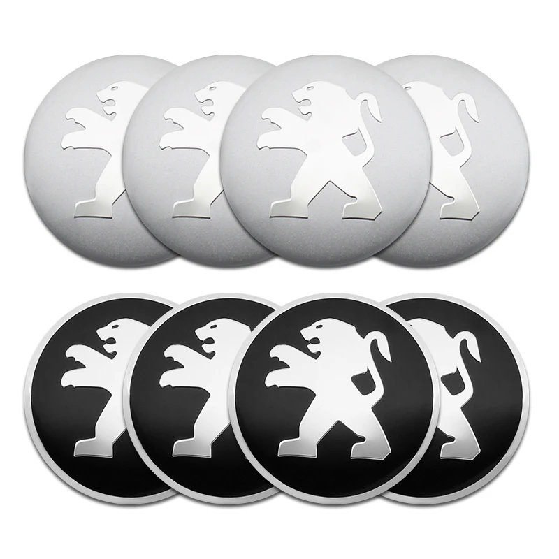 4PC 60mm Car Styling Wheel Center Hub Caps Rim Cover Badge Sticker For Peugeot 208 308 2008 207 508 607 106 307 206 301 4008 406