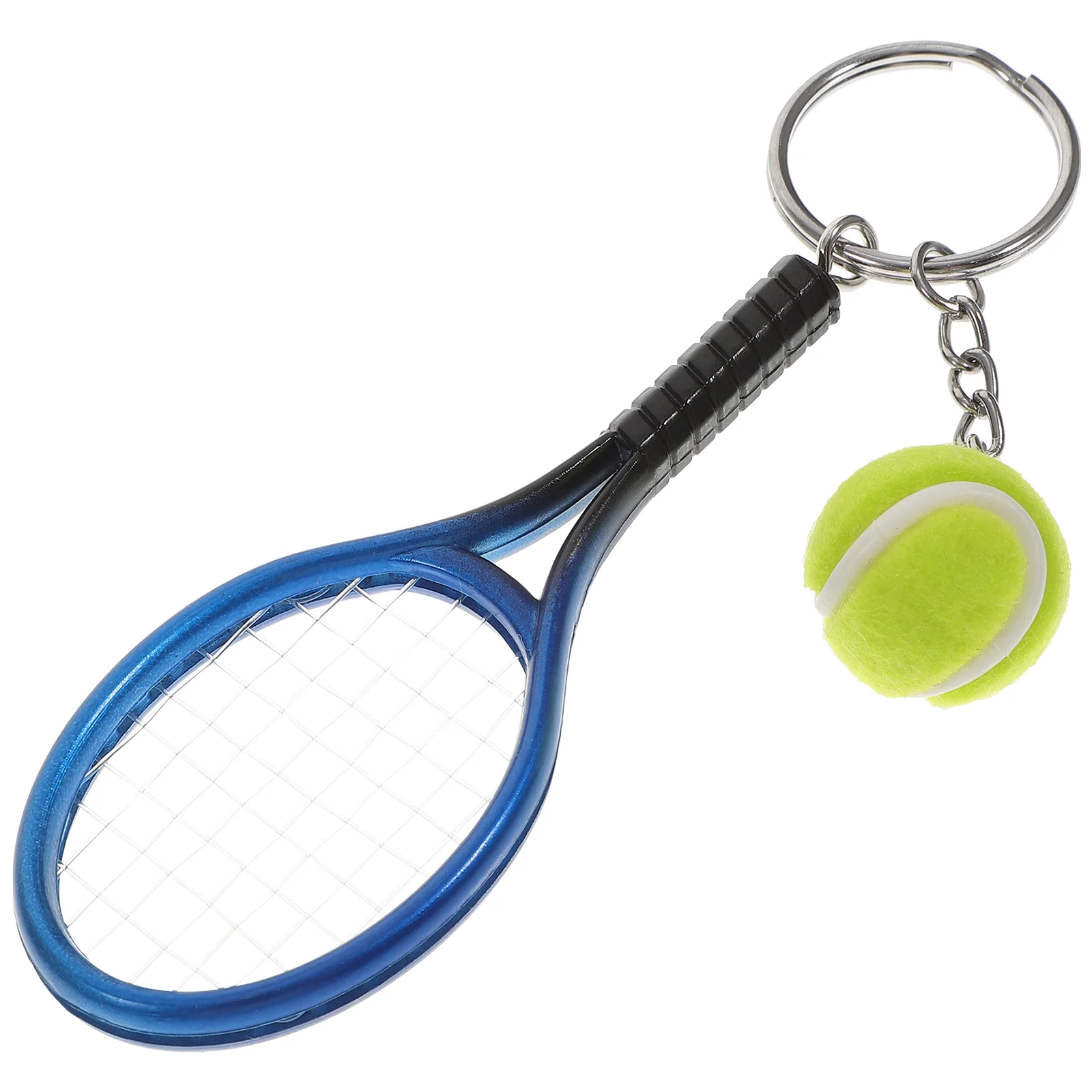 Mini Tennis Racket Keychain Key Ring Charm Tennis Ball Key Chain Car Bag Pendant Keyring Gift (Random Color)