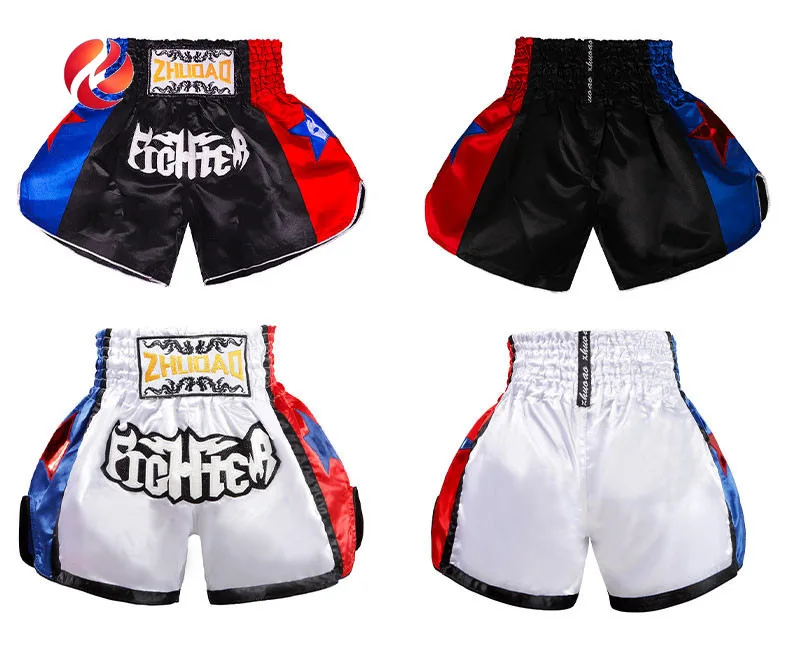 Muay Thai Shorts for Men Women Breathable MMA Fight Training Shorts Quick-Dry Combat Sports Gear Skull Sublimated Boxing Shorts