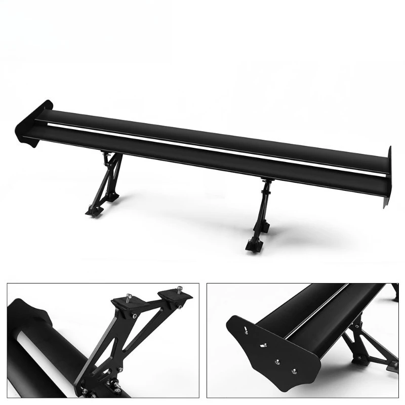 Dual Layer Drilled Aluminum Rear Spoiler GT Style Trunk Wing Universal 4 Door Sedan Air Deflecto