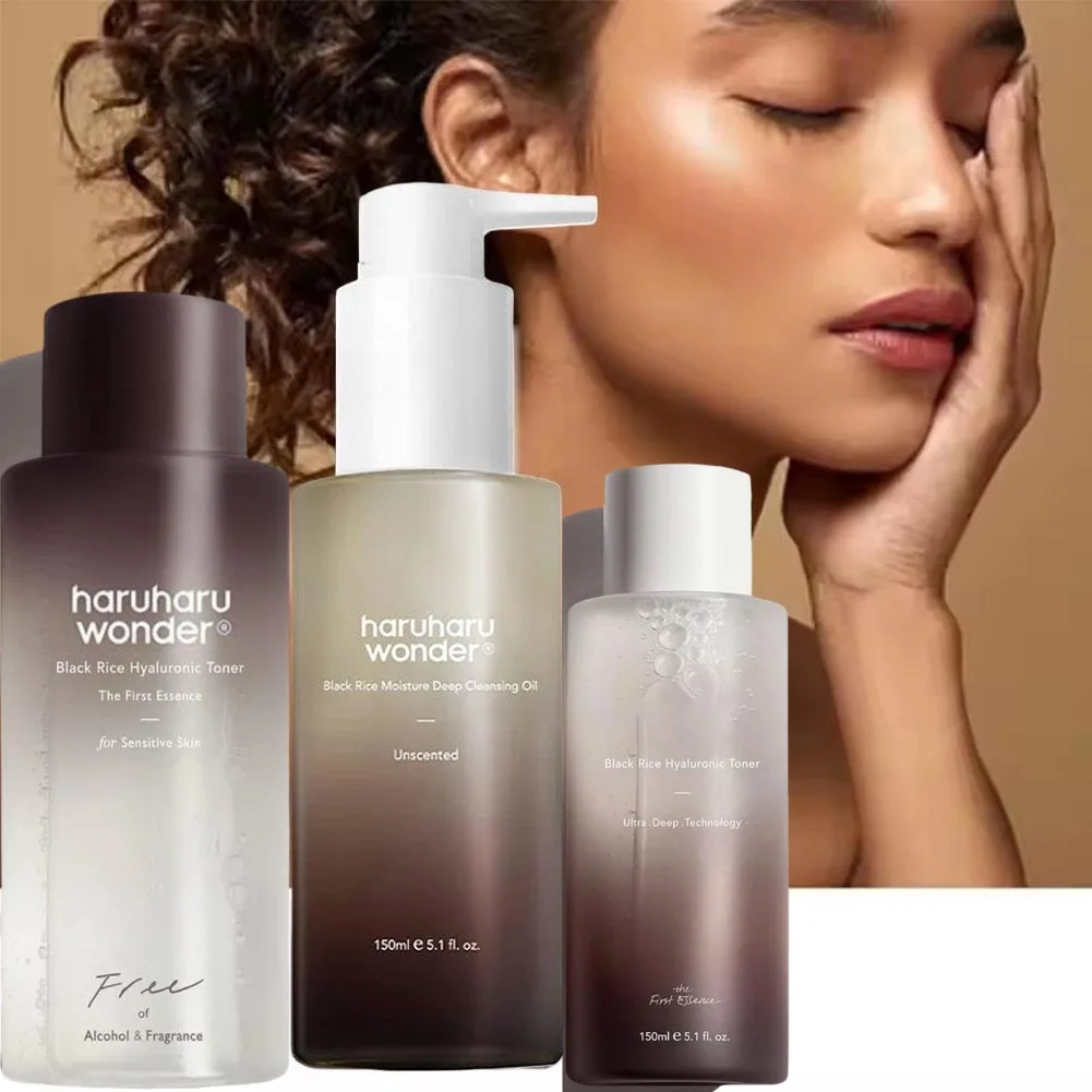 Huile nettoyante hydratante au riz noir, acide hyaluronique, eau apaisante pour peaux sensibles, soins de la peau coréens