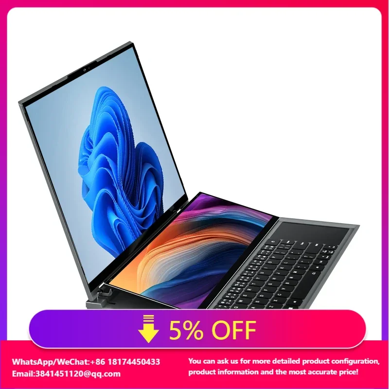 

Hot Sell Dual Screen Laptop 16 + 14 Inch Touch Screen Core I7 I9 Processor Business Laptops