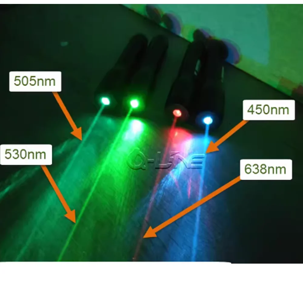 

405nm/450nm/488nm/530nm/520nm/638nm Red Green Blue Purple Laser Module 18650