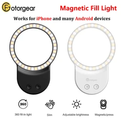 Fotorgear Magsafe Magnetic ring fill light 300 lumens 500mah Mini Portable All-roung Filling Light For Mobile Phone Photography