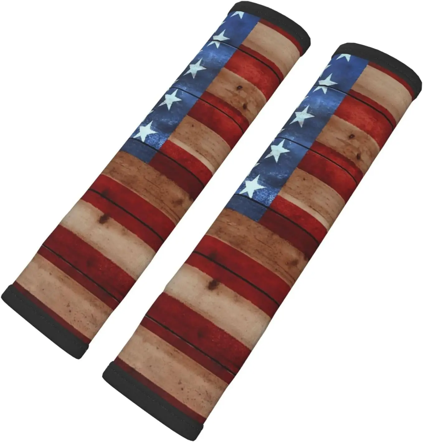 Rustic Fourth of July Independence Day American Flag On A Wooden Board 2pcs Car Seat Belt Cover Pads, Shoulder